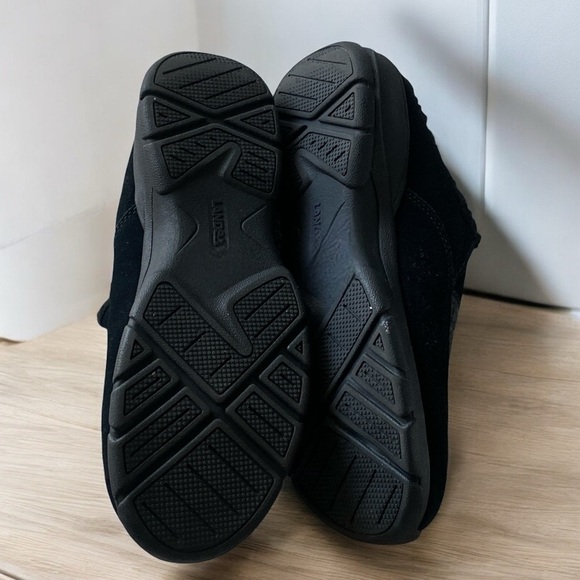 LANDS’ END Sherpa Lined Suede All Weather Black Mule Size 10 Durable Gothic Goth - Picture 3 of 12